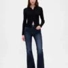 Jeans évasés taille haute style années 70