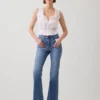 Jeans évasés taille haute style années 70