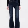 Jeans évasés taille haute style années 70