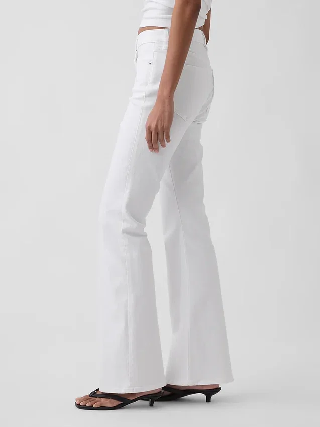 Jeans évasés taille haute style années 70