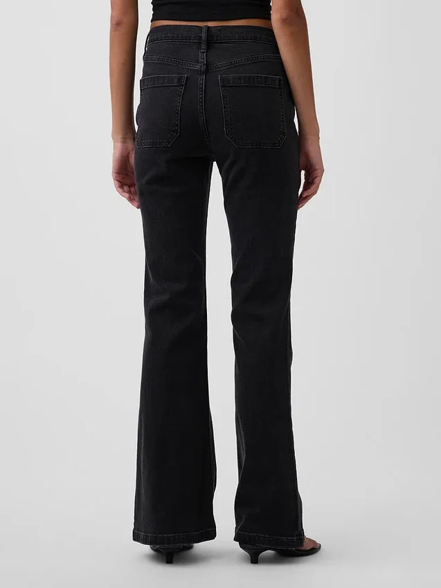 Jeans évasés taille haute style années 70