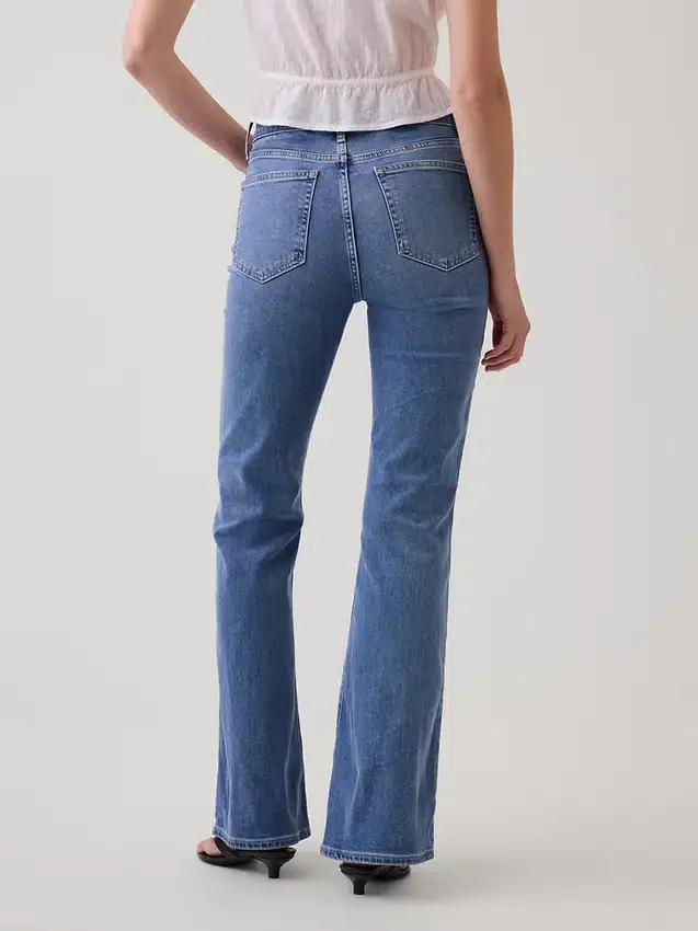 Jeans évasés taille haute style années 70