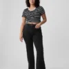 Jeans évasés taille haute style années 70