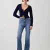 Jeans évasés taille haute style années 70