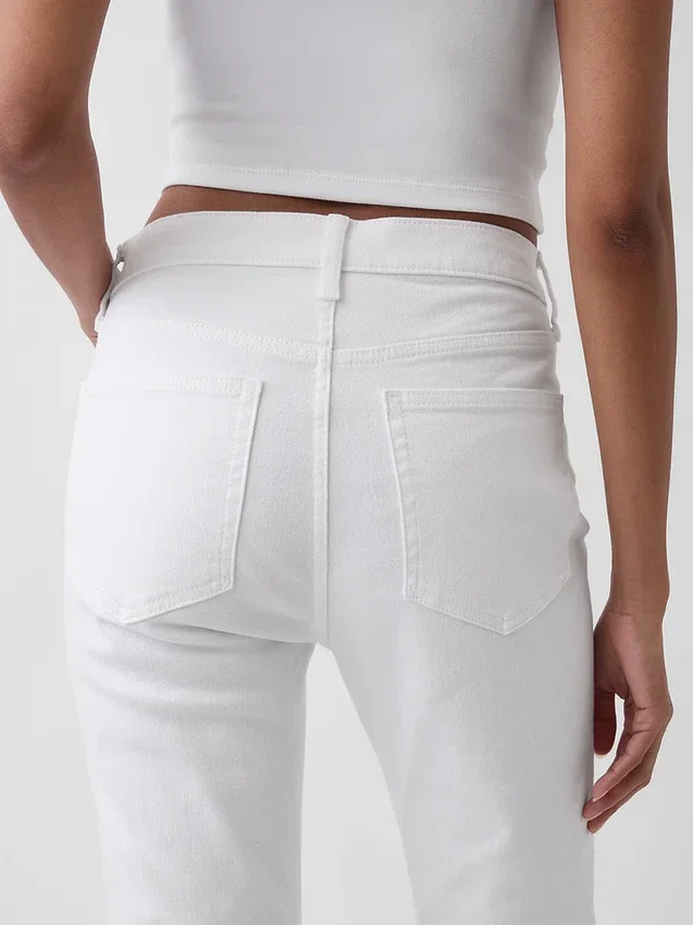 Jeans évasés taille haute style années 70