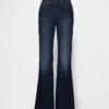 Jeans évasés taille haute style années 70