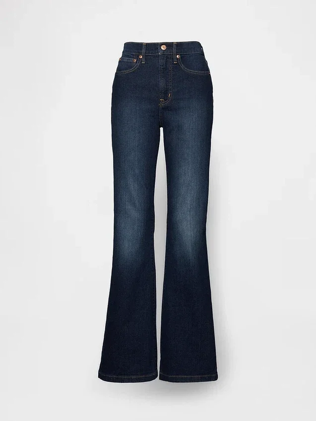Jeans évasés taille haute style années 70