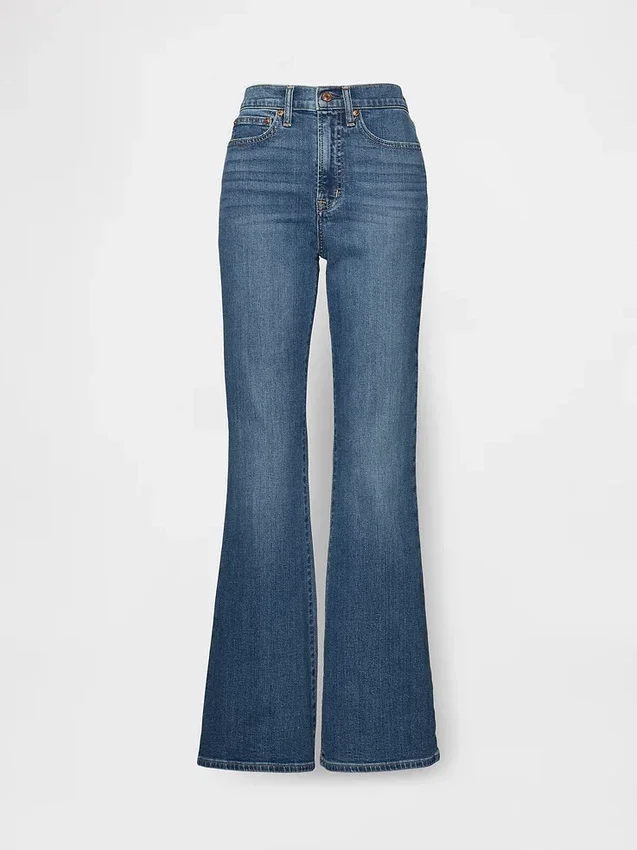 Jeans évasés taille haute style années 70