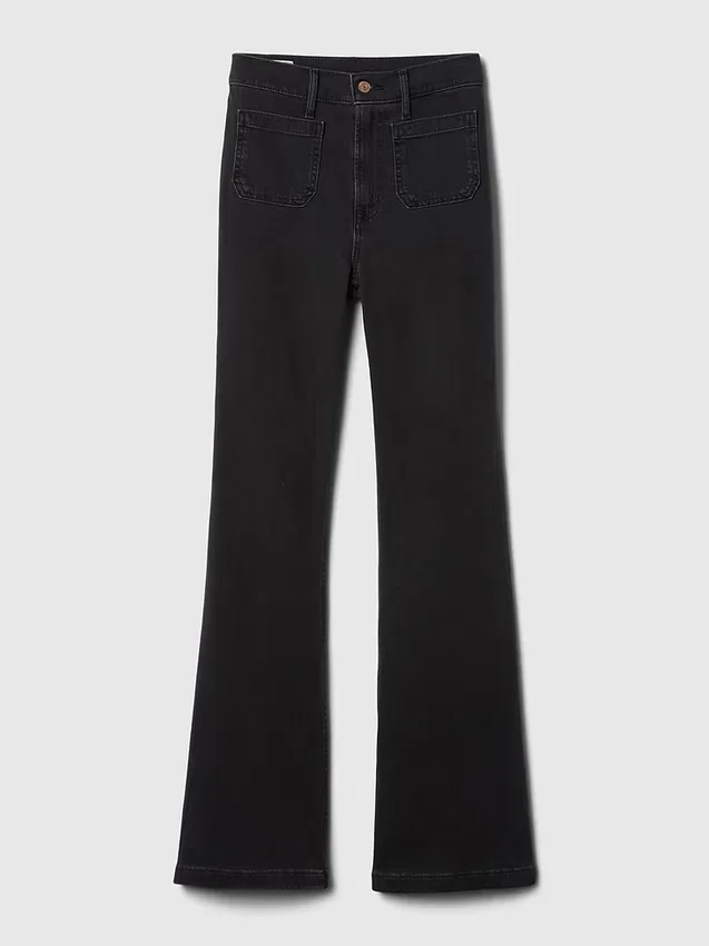 Jeans évasés taille haute style années 70