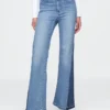 Jeans évasés taille haute style années 70 avec empiècements