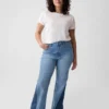 Jeans évasés taille haute style années 70 avec empiècements