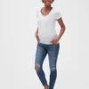 Jeggings de maternité « Favorite » à effet usé et empiècement intégral