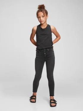 Jeggings taille haute effet usé pour enfants