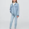 Jeggings à taille mi-haute pour enfants, à enfiler
