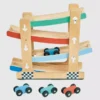 Jeu de course de voitures sur rampe en bois pour tout-petits