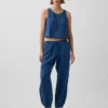 Jogger ample en denim de gaze de coton