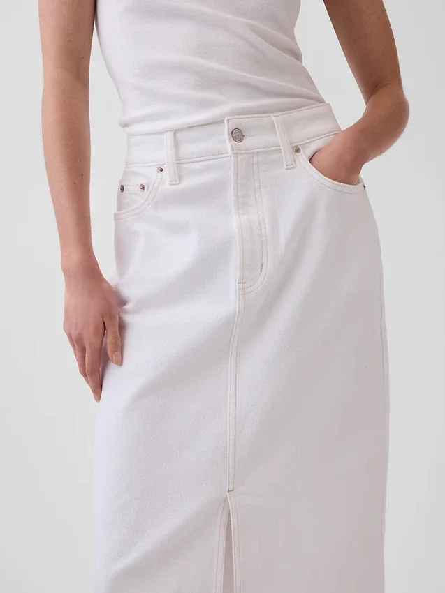 Jupe crayon midi en denim