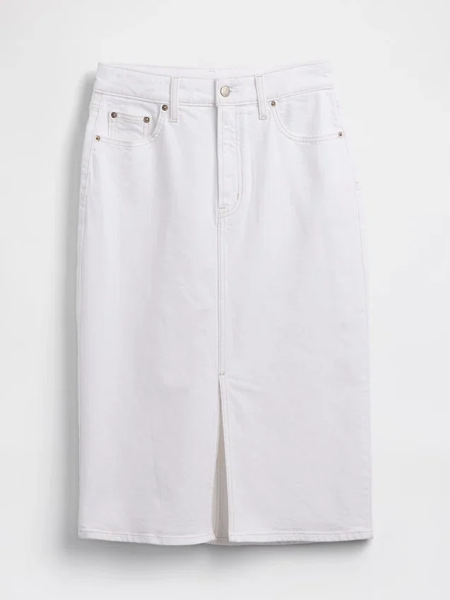 Jupe crayon midi en denim
