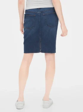 Jupe de maternité en denim à panneau intégral