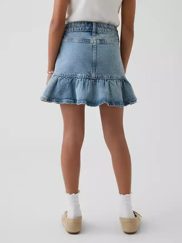 Jupe en denim à volants pour enfant