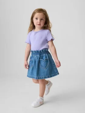 Jupe en jean à poches en forme de cœur pour Bébé & Enfant
