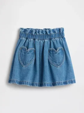Jupe en jean à poches en forme de cœur pour Bébé & Enfant