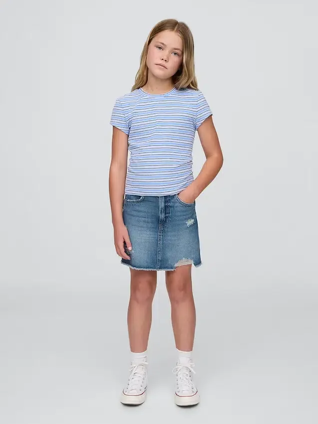 Jupe en jean taille haute pour enfant
