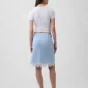 Jupe en mélange de lin avec bordure en dentelle