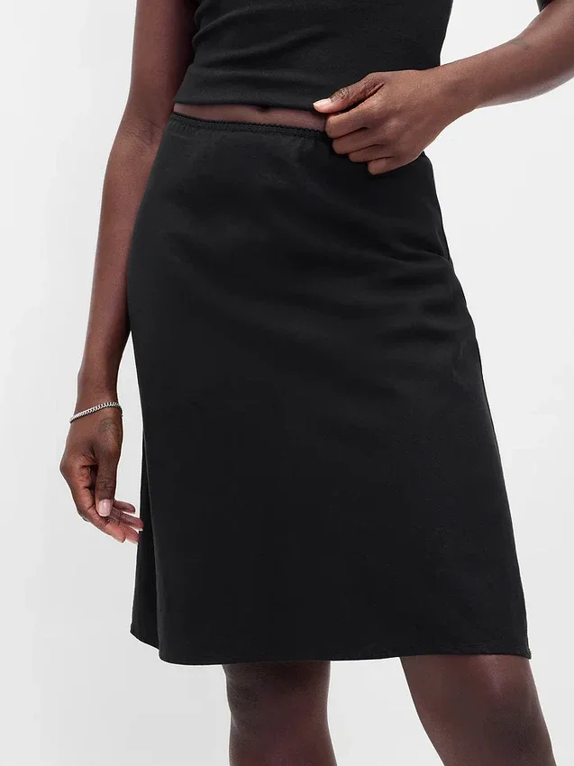 Jupe en mélange de lin coupée en biais