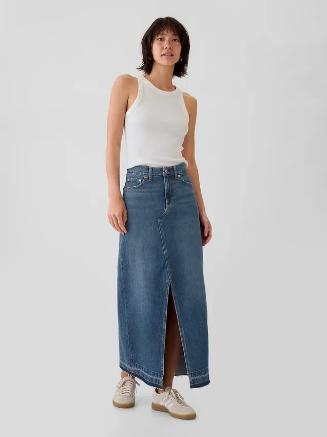 Jupe longue en denim