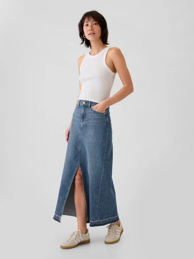 Jupe longue en denim