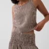 Jupe longue en gaze de coton à taille smockée