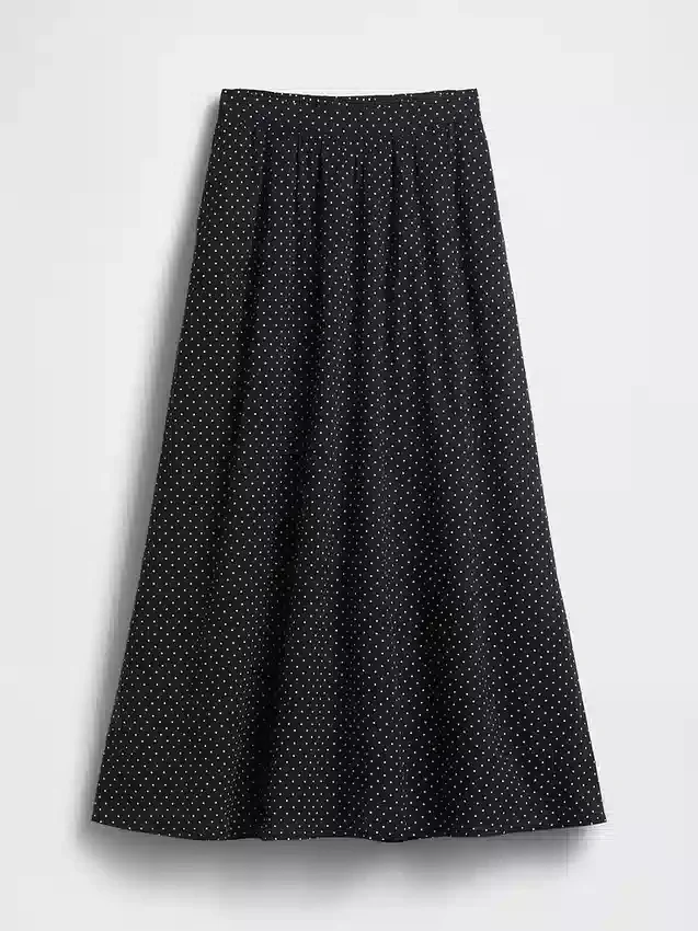 Jupe longue en voile à pois