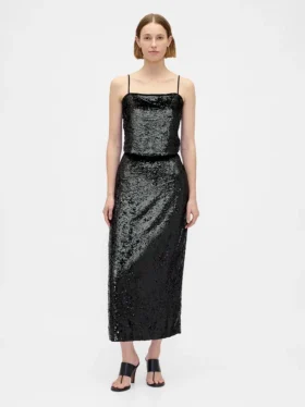 Jupe longue à paillettes