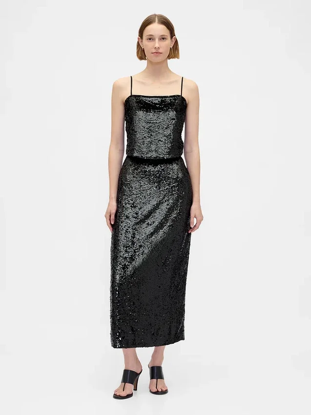 Jupe longue à paillettes
