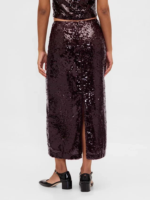 Jupe longue à paillettes