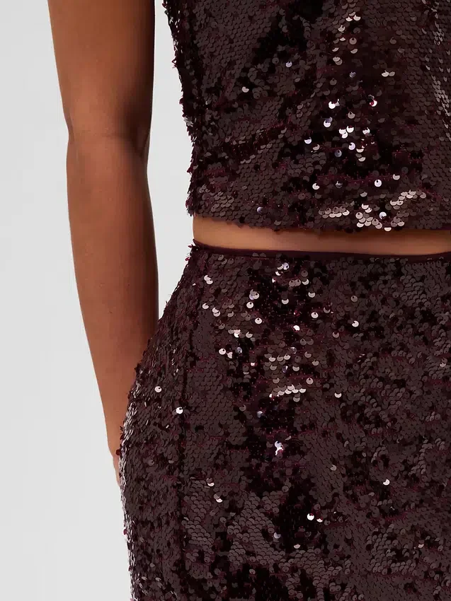 Jupe longue à paillettes