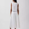 Jupe longue taille basse en popeline