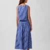 Jupe longue taille basse en popeline