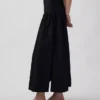 Jupe longue taille basse en popeline