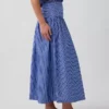 Jupe longue taille basse en popeline