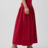 Jupe longue taille basse en popeline