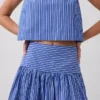 Jupe longue taille basse en popeline