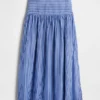 Jupe longue taille basse en popeline