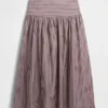 Jupe longue taille basse en popeline