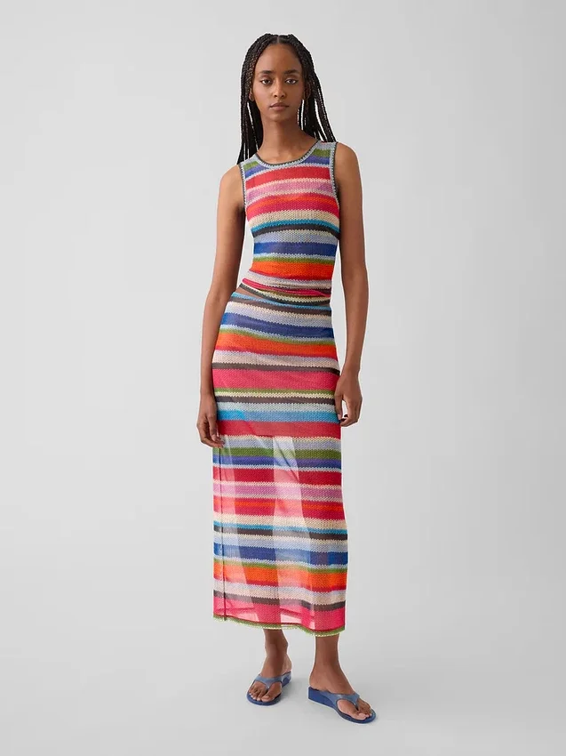 Jupe longue transparente à rayures « Happy Stripe » Gapstudio