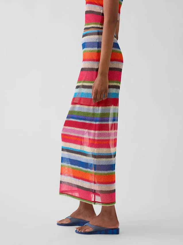 Jupe longue transparente à rayures « Happy Stripe » Gapstudio