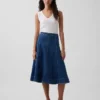 Jupe midi en denim coupe tulipe