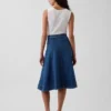 Jupe midi en denim coupe tulipe