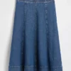 Jupe midi en denim coupe tulipe